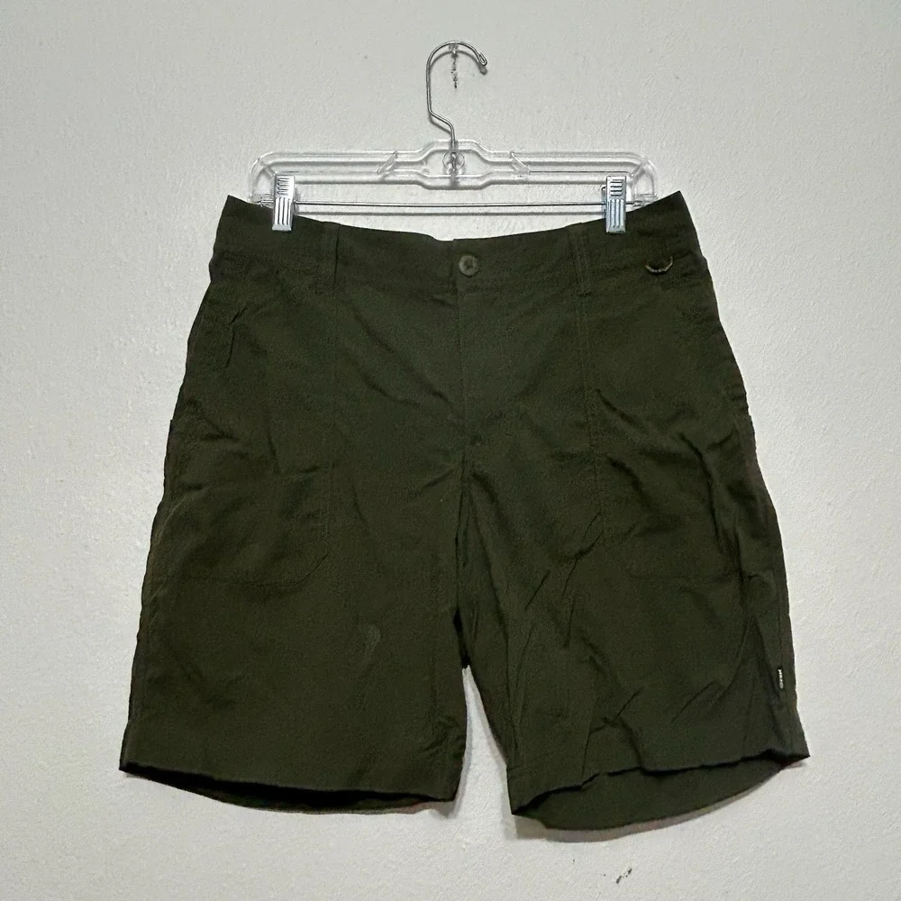 REI Co-Op Green Cargo Hiking Outdoor Shorts Womens Size 12 Nylon- FLAW‎